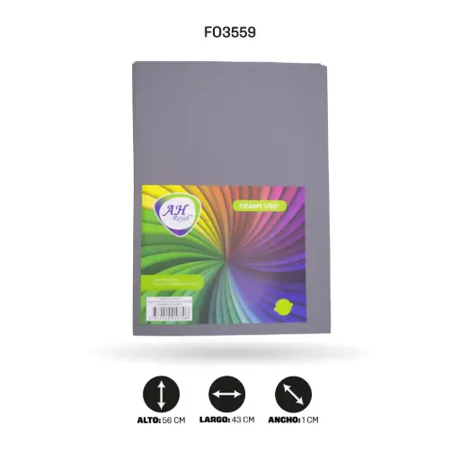 [FO3559] FOAMY 4 CARTAS AH ROYAL GRIS OSCURO X 10 UNDS [AH28101115-3559]