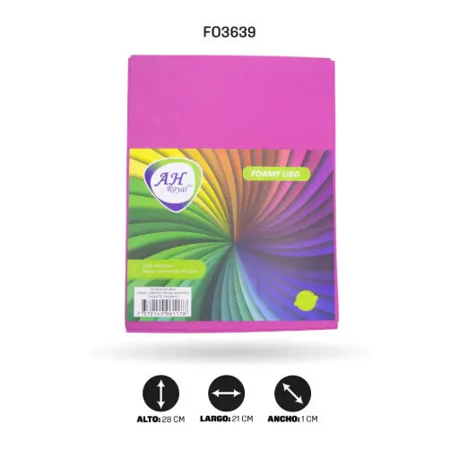 [FO3639] FOAMY CARTA AH ROYAL MAGENTA  X 10 UNDS [AH10101315-PAC40276-3639]
