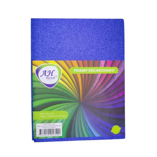 [FO4109] FOAMY CARTA AH ROYAL ESCARCHADO AZUL X 10 UNDS [AH11100215]