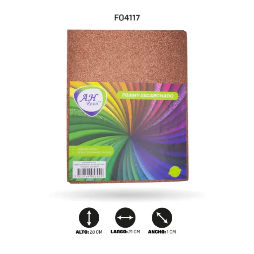 [FO4117] FOAMY CARTA AH ROYAL ESCARCHADO CAFE X 10 UNDS [AH11100515-4117-PAC40291-4117]