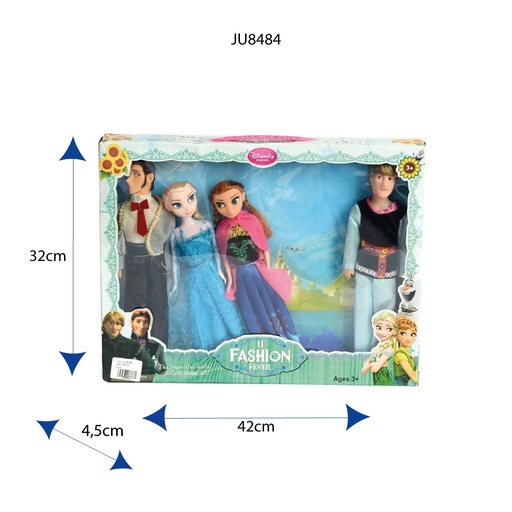 [JU8484] MUÑECA 11.5 IN PRINCESA DE HIELO PRINCIPE (4PCS) [YX036 / YS232833]