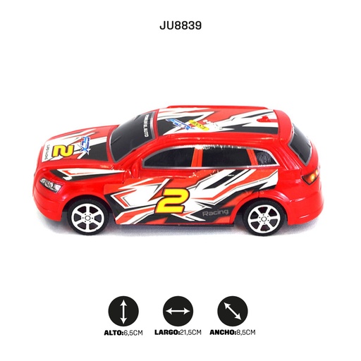 [JU8839] CARRO CON EL NUMERO 2 COCHE DE FRICCIÓN [2018-8]