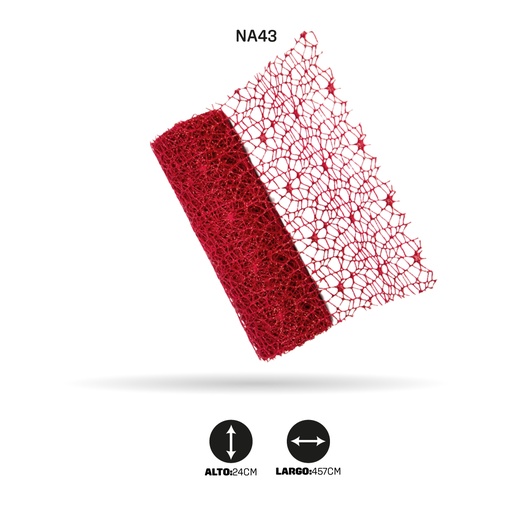 [NA43] MALLA DE NAVIDAD CON POLVO ROJO X120 [PAC2623]