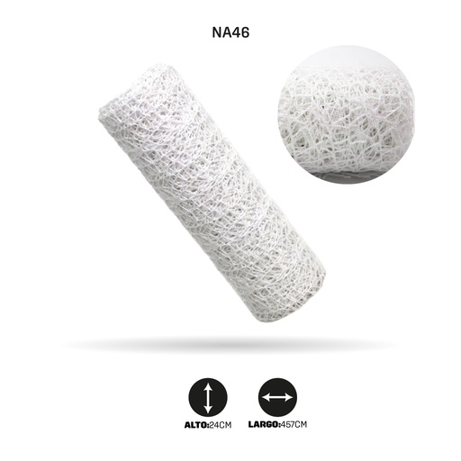 [NA46] MALLA DE NAVIDAD CON POLVO BLANCO X120 [PAC2625]
