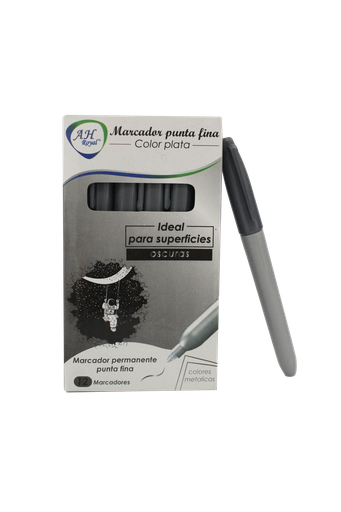 [PA1124] MARCADOR AH ROYAL PLATEADO METALICO DELGADO [PAC90020-1124]