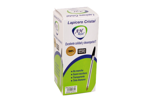 [PA197U] BOLIGRAFO AH ROYAL CRISTAL  NEGRO X1 []