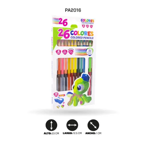 [PA2016] COLOR AH ROYAL DOBLE PUNTA 26 COLORES 13 PIEZAS 4 MM X12 [PAC2744-2016]
