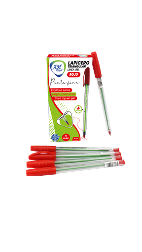 [PA2051] BOLIGRAFO AH ROYAL LINEA GEL 0.7 TRIANGULAR ROJO [PAC70631-2051]
