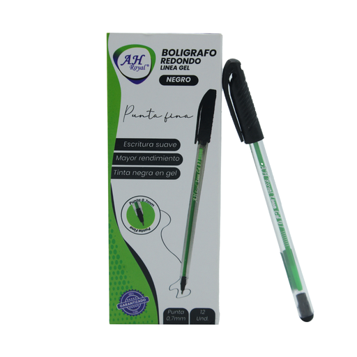 [PA2055] BOLIGRAFO AH ROYAL 0.7 MM LINEA GEL REDONDO NEGRO [GEL70631-2055]