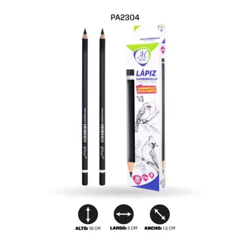 [PA2304] LÁPIZ AH ROYAL CARBONCILLO DISPLEY X 12 UND [PAC30070-2304]
