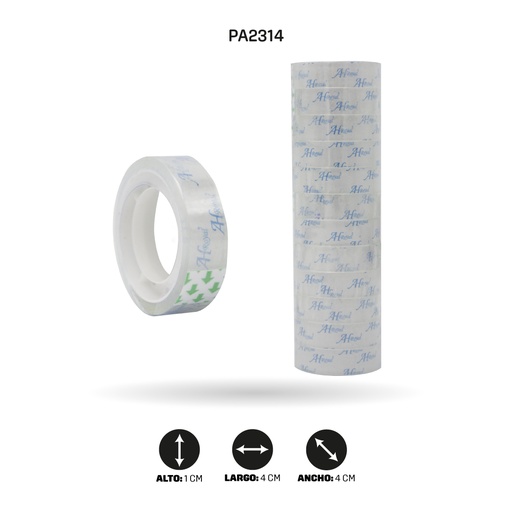 CINTA AH ROYAL TRANSPARENTE ESCOLAR 12 mm x 10 yd (SET X12 UND) [PAC20126-2314-PAC4768-1371]