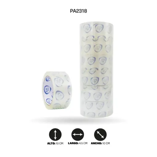 [PA2318] CINTA AMARILLA-TRANSPARENTE ANCHA 45 mm x 45 mic x 72 mts [PAC3667-2318][PAC3660]