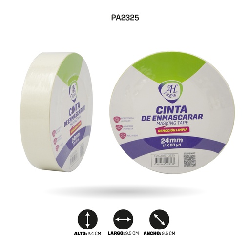 CINTA AH ROYAL ENMASCARAR  1" (24mm) x 20 yd [PAC20131-2325][PAC6818]