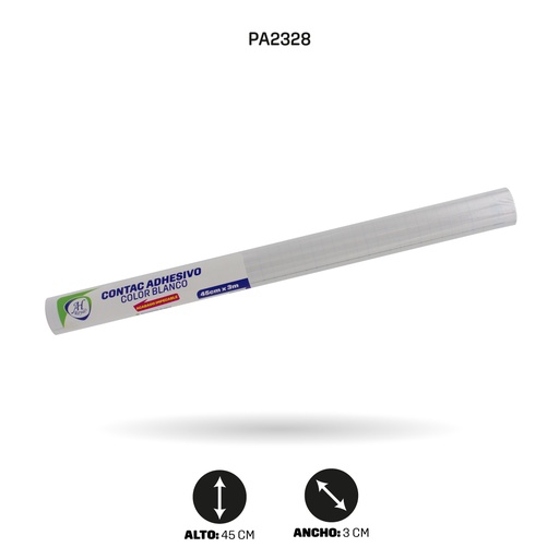 [PA2328] PAPEL CONTAC AH ROYAL BLANCO DE 3 mts x 45 cms [PAC3695-2328]