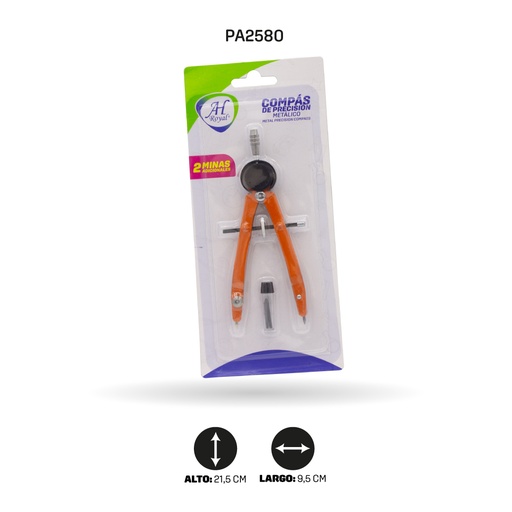 [PA2580] COMPÁS AH ROYAL METALICO DE PRECISION ENCARTONADO [PAC60038-2580]