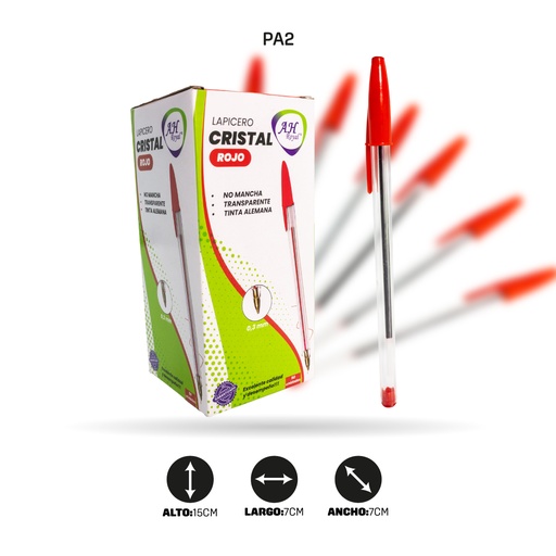 [PA2U] BOLIGRAFO AH ROYAL CRISTAL ROJO  []