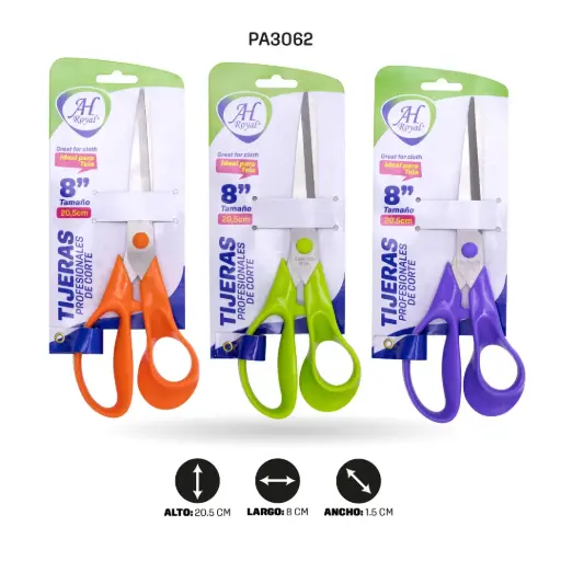 [PA3062] TIJERA AH ROYAL PARA TELA MANGO DURO DE 8" [PAC30007-3062]