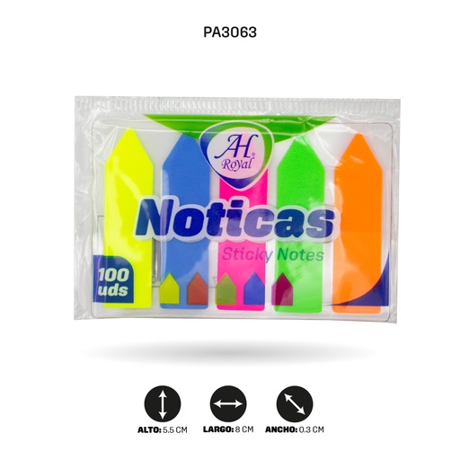 [PA3063] BANDERITAS PLASTICAS AHROYAL PQT X 100 UND [PAC90511-3063]