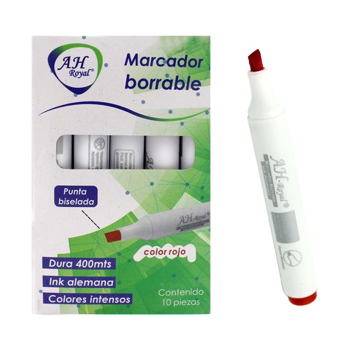 MARCADOR AH ROYAL ROJO BISELADO BORRABLE [PAC70584-3269]