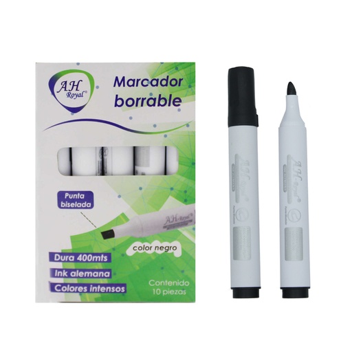 [PA3274] MARCADOR AH ROYAL NEGRO BISELADO BORRABLE [PAC70582-3274]