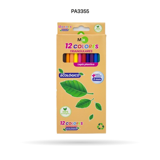 [PA3355] COLOR MIX LARGO 100% ECOLOGICO X 12UN [PAC3623-3355]