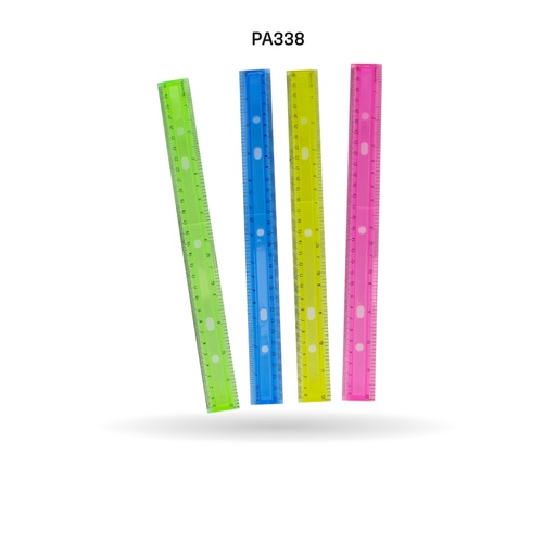 [PA338] REGLA PLASTICA COLORES SURTIDOS X 30CM DISPLAY X 48 [PAC60013-338-PAC30022-338]