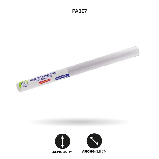 [PA367] PAPEL CONTAC AH ROYAL TRANSPARENTE 45CM X 3MT [PAC3736-367]