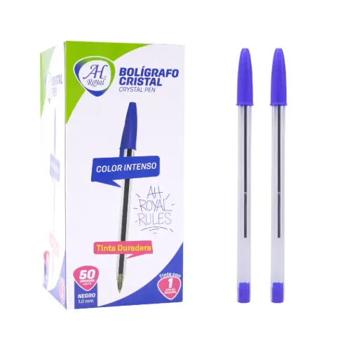 [PA3763] BOLIGRAFO AH ROYAL CRISTAL AZUL DISPLAY x 50 Und  [PAC2416-3763]