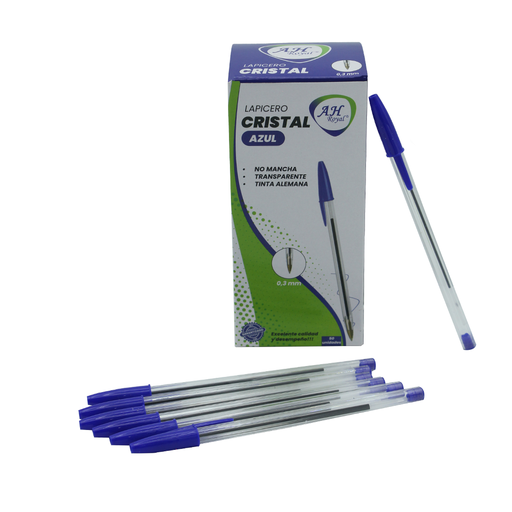 [PA3763] BOLIGRAFO AHROYAL CRISTAL AZUL DISPLEYX50 UND [PAC2416-3763-PAC2416-PAC70074-3763]