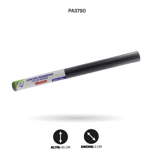 [PA3790] PAPEL CONTAC AH ROYAL NEGRO  DE 3 mts x 45 cms [PAC3549-3790-PAC70206-3790]