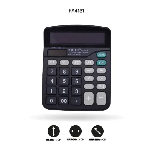 [PA4131] CALCULADORA KADIO KD8837B SOLAR 12 DIGITOS [PAC70624-4131]