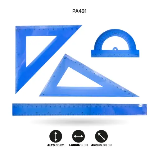 [PA431] JUEGO GEOMETRICO PEQUEÑO ESCUADRA GRANDE [PAC2076-431- PAC3281-431]
