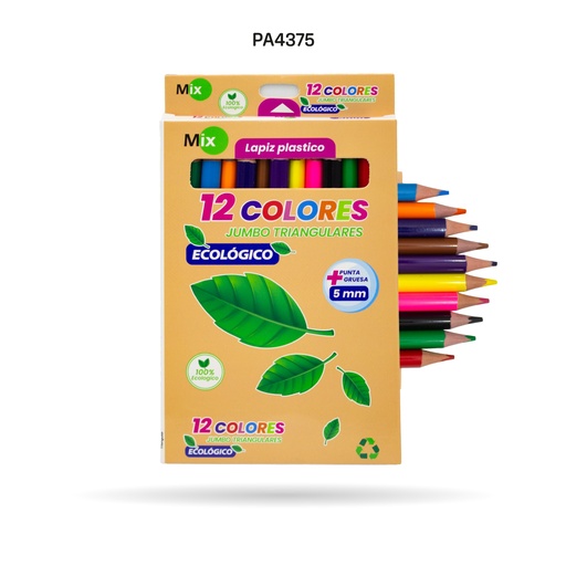 [PA4375] COLOR MIX JUMBO TRIANGULAR 100 % ECOLOGICO [PAC3483-4375-ART NO. 4375]