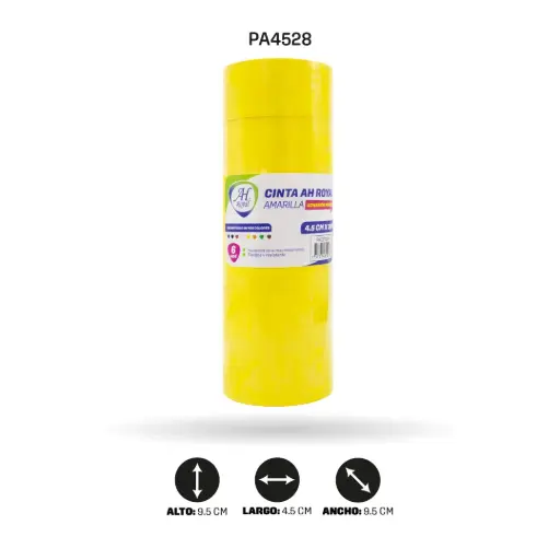 [PA4528] CINTA AH ROYAL AMARILLO 4.5 cm x 36 mts (SET X 6 UND) [PAC2122]
