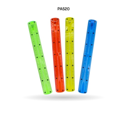[PA520] REGLA AHROYAL SILICONADA ANCHA COLORES SURTIDOS X 30CM [PAC2144-520]