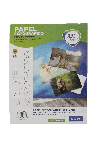 [PA545] PAPEL FOTOGRAFICO AH ROYAL CARTA SET X 20 HOJAS 180GRS [PAC2711-545]