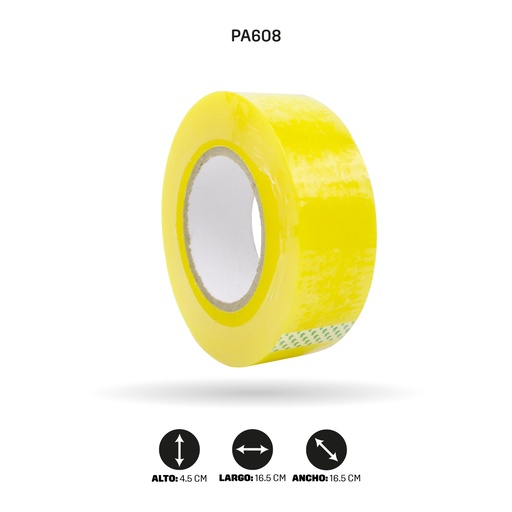 [PA608] CINTA AMARILLA ANCHA  45 mm x 45 mic x 340 mts [PAC2755-608-PAC3670-608]
