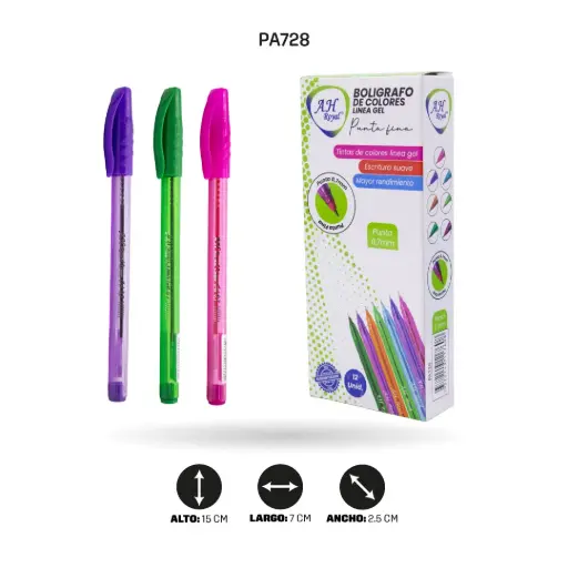 [PA728] BOLIGRAFO AH ROYAL LINEA GEL 1 MM TRIANGULAR COLORES SURTIDOS []