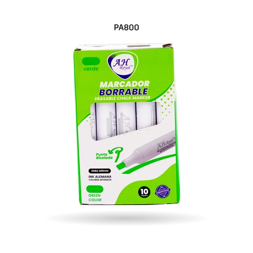 [PA800] MARCADOR AH ROYAL BORRABLE BISELADO VERDE [PAC70585-800]