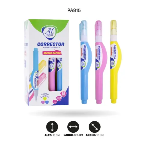 CORRECTOR AH ROYAL DE COLORES X 7ML (DISPLAY X12) [PAC2450-815]