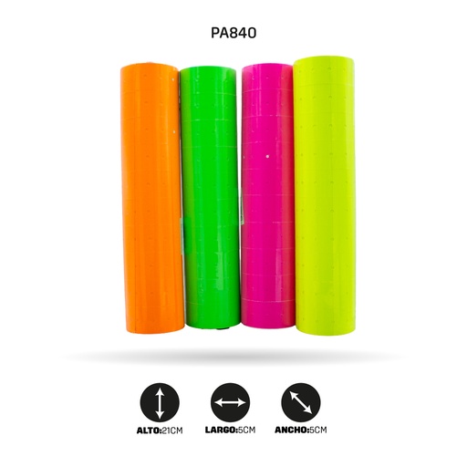 [PA840] ROLLO PARA PRECIO COLORES FLUORECENTES [PAC4482- PAC10104-840]