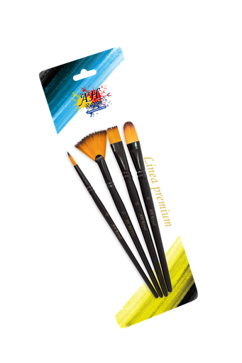 [PI1016] PINCEL AH ROYAL NEGRO LINEA PREMIUM NEGRO X4 SURTIDO [PAC90356-1016]