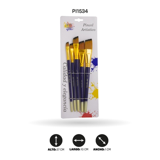 [PI1534] PINCEL AH ROYAL JUEGO ANGULAR NO 10 1/2 1 IN 1/5 IN 3/4 X5 [PAC20050-1534]