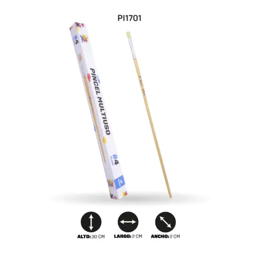 [PI1701] PINCEL CHINO AHROYAL PLANO NO 4 X12 [PAC20004-1701]