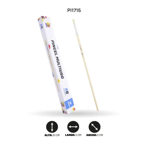 [PI1715] PINCEL CHINO AH ROYAL REDONDO NO 6 X12 [PAC20018-1715]