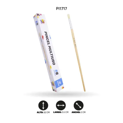 [PI1717] PINCEL CHINO AH ROYAL REDONDO NO 8 X12 [PAC20020-1717-PAC80101-1717]