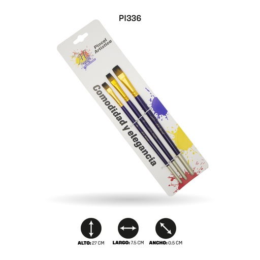 [PI336] PINCEL AH ROYAL JUEGO  X3 PLANO 6,10,1/2 [PAC20095]