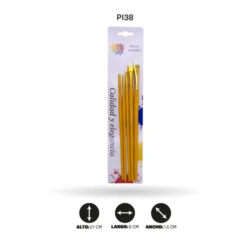 [PI38] PINCEL AH ROYAL JUEGO AMARILLO N°10-0 2 3 4 6  X5 SURTIDO [PAC20090-38]