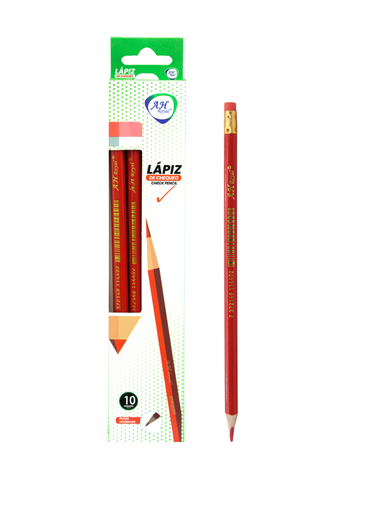 [PA649] LAPIZ AH ROYAL ROJO DE CHEQUEO X 10 UND DE MADERA (PAC2507) [PAC2507-649-PAC2507]