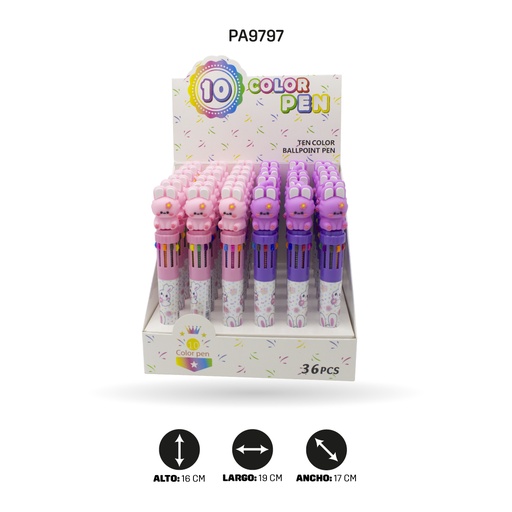 BOLIGRAFO 10 MINAS CONEJO DISPLEY X36 UND QM-910 [PAC3162-9797]